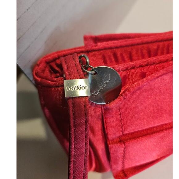 Botkier Wristlet Clutch Hot Pink Satin Fancy Purse Silver accents 11.5" x 5" Eve - Picture 5 of 10